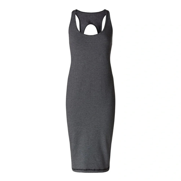 Lululemon Black White Micro Stripe Go For It Athletic Midi Dress Size 8 - Picture 11 of 11